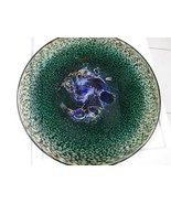 Bertil Vallien / Kosta Boda Meteor Art Glass Footed Plate Signed 14&quot; gre... - $196.33 CAD