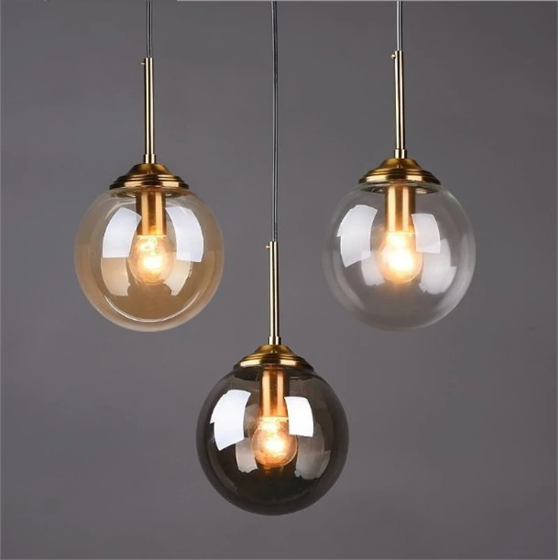 Nt lights nordic glass ball ceiling hanging lamp for living room bedroom bedside indoor thumb200