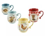 Four (4) Pioneer Woman ~ Novelty ~ Decorated ~ Gingham ~ 16 Oz Cup Mug Set - £29.31 GBP
