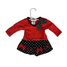 Bonnie Baby Girls baby Infant Dress Red Black Size 3 6 MOnths Corduroy B... - $13.85