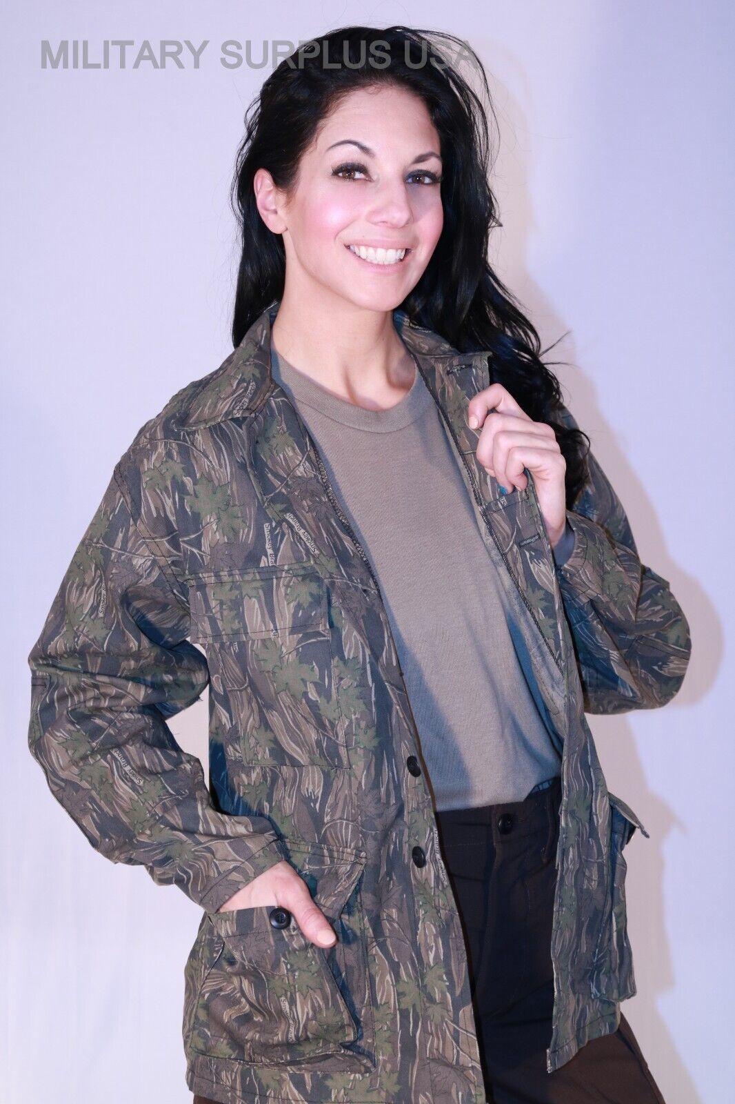 REALTREE TREES &amp; LEAVES HUNTING SNIPER COMBAT TACTICAL JACKET MEDIUM MAD... - $27.08