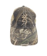 Browning Camo Trucker Cap Snapback Hat Distressed Mesh - $19.68