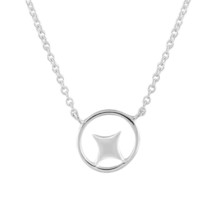 Unique Four-Pointed Star in a Circle Shaped Pendant Necklace - £14.43 GBP