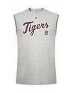 Mens Detroit Tigers Baseball Tank Gray Sleeveless MLB Majestic Shirt-size S - £12.62 GBP