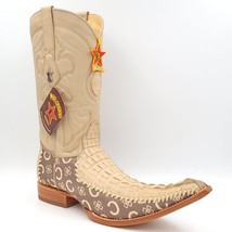 Los Altos Boots Men Pointed Cowboy Boots 6X Caiman Tail Size US 8EE Oryx Arena - £168.79 GBP