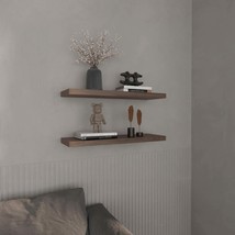 Walnut Floating Shelves - 2-Tier Wall Mounted Storage - $1,616.07 MXN