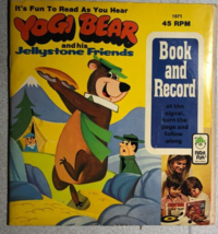 YOGI BEAR Jellystone Friends (1974) Peter Pan 7&quot; 45 RPM vinyl record/book VG+ - £11.93 GBP