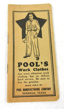 Vintage Pool&#39;s Work Clothes Advertizing Graph Paper Small Notebook Shema... - $9.85