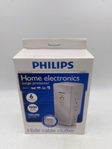 Philips Home Electonics Surge Protector Hides Cable Clutter 6 Outlets Op... - £9.55 GBP