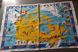 Canada Kitchen Dish Hand Towel Colorful Map 21.5x33 - $23.20