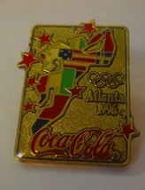 Coca -Cola 1996 Olympic Atlanta 1996 Torch &amp; Logo Lapel Pin  Runner - $4.46