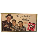 Vintage 1948 We're a Fresh up Family 7up Soda Pop Advertising Cardboard Sign - $342.70 CAD