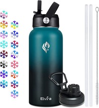 32oz Vacuum Insulated Stainless Steel Water Bottle with Straw &amp; Spout Lids - £35.17 GBP