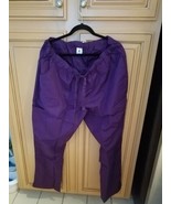 Strictly Scrubs Women&#39;s 6-Pocket Cargo Scrubs Pants, Eggplant, Size XL - $31.24 CAD