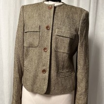 Calvin Klein Women&#39;s Blazer Brown Tweed Size 12 - £23.74 GBP