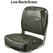 Boat Seat Green Low Back UV Treated Folding Seats Fishing Pontoon &amp; Bass... - £52.95 GBP