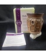 Scentsy Wax Warmer Strata Plug-In Warmer Night Light Brown Pottery Rusti... - $244.84 MXN