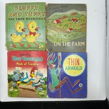 Vintage Tell-A-Tale Childrens Books Lot - Fluffy And Tuffy Rainy Day Story Woody - $11.30