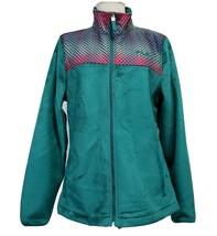 Fila Sport Womens size M Green pink plush Fleece Full zip Jacket - £8.40 GBP