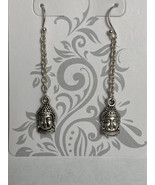 Buddha  3 D silver drop earrings - $7.91