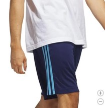 Adidas Mens Shorts Blue Active Pockets Moisture Wicking Breathable Elast... - $36.99