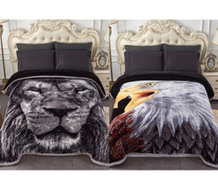 Gray Tiger&amp;Eagle 2 Ply Thick Heavy Winter Warm Soft Mink King Size Blanket - £110.70 GBP