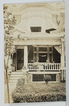 Rppc Beautiful Victorian Era RowHome Family on Porch House# 4345 Postcard O3 - £12.81 GBP