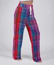 $65 Beyond This Plane Red &amp; Blue Plaid Drawstring Lounge Pants Size S (2... - £8.91 GBP