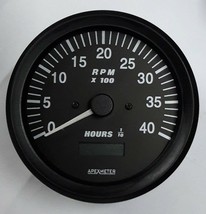 Tachometer/Hourmeter 0-4000 RPM Magnetic Pickup Gauge Black Bezel +12V 100mm - $77.22