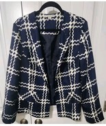 Pendleton Plus Abstract Print Blue Silk Open Front Jacket Womens 16W poc... - $53.50 CAD