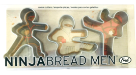 Fred Ninjabread Men Cookie Cutters Set of 3 Different Pose ABS Plastic in Box - £13.08 GBP