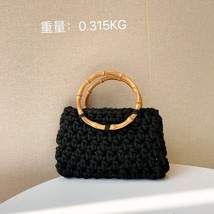 Ring Bamboo   Hand Woven Handbags For Woman  Fashion Trendy Casual Travel Protab - £144.61 GBP