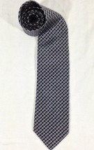 Platinum Designs Men&#39;s 100% Silk Neck Tie Black &amp; Silver Geometric New - £6.94 GBP