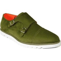 Men Tayno Dressy Casual Soft Suede Comfortable Double Buckle #Freshman Green image 7