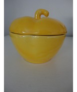 Vintage California Pottery Yellow Pepper 2 piece decorative dish container - $59.98