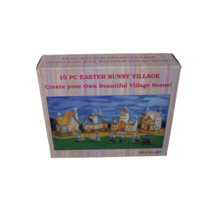 Vintage 10pc Easter Bunney Village Lighted w/ Figures Item No. EBV - £26.04 GBP