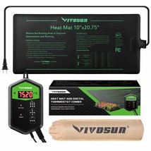 10&quot;X20.75&quot; Seedling Heat Mat And Digital Thermostat Combo Set Met Standard - £34.35 GBP