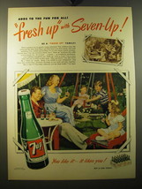1950 7up Soda Ad - Adds to the fun for all Fresh up with Seven-up - £14.50 GBP