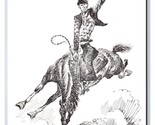 Comic Cowboy Riding Bucking Bronco Horse UNP Bob Hall DB Postcard B18 - $4.90