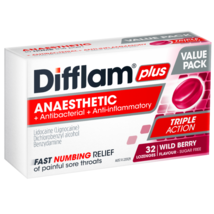 Difflam PLUS Anaesthetic Sore Throat 32 Lozenges – Wild Berry Flavour - £67.34 GBP