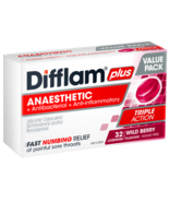 Difflam PLUS Anaesthetic Sore Throat 32 Lozenges – Wild Berry Flavour - $115.55 CAD