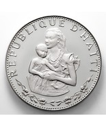 1973 Haïti 50 Gourdes Argent Tangible Pièce, Femme Et Enfant Km 105 - $1,568.98 MXN
