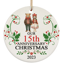 Bear Couple Our 15th Anniversary 2023 Ornament Gift 15 Years Christmas Together - £11.57 GBP