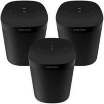 Sonos One SL - Three Room Set Powerful Microphone-Free Speaker for Music - Black - £598.04 GBP