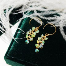 Natural Ethiopia Opal Gold Filled Earrings Real Opal Gold Color Handmade Jewelry - £45.62 GBP