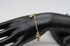 Vtg Delicate Gold Tone Sophisticated Bead Twisted Textured Bracelet Unsi... - $15.00