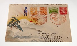 Karl Lewis 1935 Hand-Painted Watercolor Cover Japan to CT, USA Tatsuta Maru C-1 - £174.44 GBP