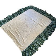 Vintage 90s Cottage Core Green Purple Blue Floral Queen Bed Skirt JCPenn... - €46,66 EUR