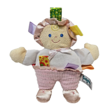 Mary Meyer Taggies Pink Baby Plush Stuffed Baby Doll Toy Knit Satin 8&quot; - £5.50 GBP