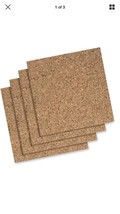 Quartet Cork Tile Or Roll Bulletin Board - Cork Surface 4 Pc 12” x 12” W Hrdwre - £11.18 GBP